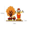 Decoración madera espantapájaros y camión de calabazas otoñal, tamaño 13x10,5cm - Estilo Espantapájaros