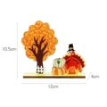 Decoración de madera para otoño con pavo y calabazas que incluye medidas del producto - Estilo Pavo