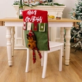 3D Kerststoelhoes met elandontwerp en Merry Christmas-tekst voor feestelijke decoratie - Eland Stijl