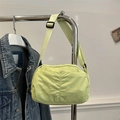 Bolso bandolera ligero de nailon verde claro con correa ancha ajustable para mujer - Verde