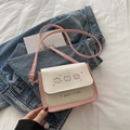 Borsa a tracolla rosa e beige con simpatiche stampe di orsi e sottile tracolla regolabile - Rosa Senza Pendente