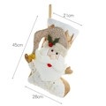 Calza di Natale sacchetto regalo con design Babbo Natale 3D dorato e paillettes - Babbo Natale