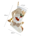 Calza di Natale da 45cm con pupazzo di neve e fiocco dorato per i regali - Pupazzo di Neve