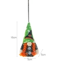 Hanging Halloween gnome decoration with green hat and orange braids for festive home decor - Braid Style