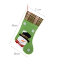 Chaussette de Noël verte avec broderie bonhomme de neige et mesures de 45cm - Bonhomme de Neige