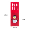 Felt Christmas cutlery holder with snowman decor and size dimensions 25x14cm - Snowman