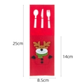 Felt Christmas cutlery holder featuring a red reindeer design and size dimensions - Elk Style