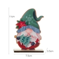 Gnome de Noël en bois pour décoration de table avec chapeau vert et flocons - Style Chapeau Vert