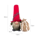 Gnome de Noël avec bonnet rouge, manteau vert et sac cadeau, taille 30x13cm - Rouge