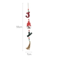 Christmas JOY wooden gnome ornament with red plaid letters and tassel beads, 55cm long - JOY Style