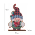 Décoration de Noël gnome en bois avec bonnet à carreaux rouges et cadeau 12cm - Style Chapeau à Carreaux