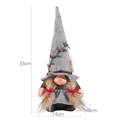 Gnome de Noël avec chapeau gris et robe verte, guide des tailles 33x14cm - Gris