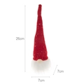 Luminous red Christmas gnome plush ornament with silver sequins and white beard, 26cm tall - Red