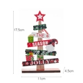 DIY wooden Christmas tree table decor with gnome design and jolly greeting sign - Red Plaid Gnome