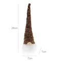 Lighted Christmas gnome ornament with brown sequin hat and white faux fur, size 26x7cm - Coffee