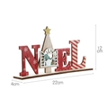 Decorazione natalizia Noel in legno per tavolo con gnomo e albero, 22x12x4 cm di misura - Stile NOEL