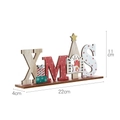 Ornamento natalizio XMAS in legno con gnomo e albero in rosso e bianco festivo - Stile Finestra Xmas