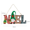 Targa natalizia in legno NOEL con gnomo e fiocchi di neve da appendere alla porta - Noel Un Uomo Anziano