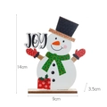 Hand-painted snowman wood desk ornament with JOY letters for Christmas table decoration - JOY Snowman