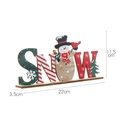 Decorazione natalizia in legno con lettere SNOW e pupazzo di neve per il tavolo 22cm - Motivo Neve Pupazzo di Neve