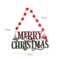 Christmas wooden plaque with red black plaid pattern and white bead string hanging decoration - Red and Green Plaid Word Sign