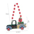 Christmas wooden beaded ornament featuring a red plaid truck with Noel lettering - Truck with Gift Boxes