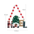 Christmas wooden beaded hanging ornament with Noel sign and green hat gnome figure - NOEL Style