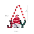 Plaid wooden JOY sign Christmas ornament with gnome and red white beaded rope - JOY Style