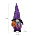Λούτρινο ξωτικό Halloween σε μωβ χρώμα με καπέλο ιστό αράχνης και κολοκύθα ύψος 33εκ - Μοβ