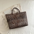 Borsa tote retrò con stampa leopardata, capiente e ideale per un look quotidiano chic - Marrone