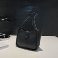Bolso tote clásico de piel sintética negra para mujer con correas finas para hombro - Negro