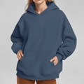 Blauer Oversize-Hoodie mit Kängurutasche und Kapuze für einen lässigen Freizeitlook - XS / Oberteile / Aqua