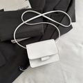 Mini borsa a tracolla bianca per bambina in pelle PU di alta qualità con patta - Bianco