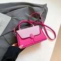 Chic magenta and pink textured flap crossbody bag with detachable strap - Rose Red