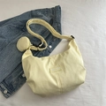 Bolso tote Oxford amarillo claro con pequeña bolsa redonda y etiqueta FANYISSA en superficie - Amarillo