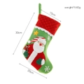 Green Christmas stocking with embroidered Santa Claus and snowflake holiday decor - Santa Claus / Small