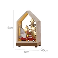 Decorazione natalizia in legno luminosa con Babbo Natale e auto con regali - Stile Gnomo con Cappello Grigio