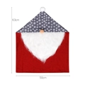 Housse de chaise gnome de Noël en lin rouge avec motif flocon de neige, 50x63cm - Style Chapeau Flocon Gris