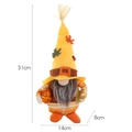 Gnomo d'autunno alto 31cm con cappello di foglie d'acero che tiene ghiande e foglie - Stile barba