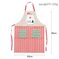 Christmas apron with Santa print, red stripes, two pockets, 90cm height and 65cm width - Santa Claus