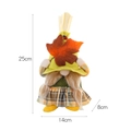 Gnomo di peluche autunnale con cappello giallo e foglia di acero, misura 25x14x8 cm - Stile treccia