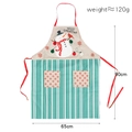Christmas snowman apron with green stripes and Merry Christmas text 90x65cm - Snowman