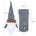 Grey Christmas gnome and felt gift bag set with dimensions 35cm height for holiday decor - Grey
