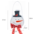 Christmas snowman candy bag with top hat and red bow tie gift bag dimensions 21x15x8cm - Snowman