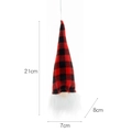 Gnomo di Natale da appendere con cappello a scacchi rossi e neri, altezza 21 cm - Quadri Rossi e Neri