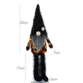 Gnomo de Halloween sin rostro de felpa con estampado de calabaza y piernas largas negras - Estilo de barba