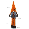 Gnomo de Halloween hecho a mano con sombrero naranja y piernas largas, decoración de 32 cm - Estilo trenza