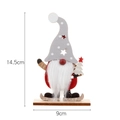 Christmas wooden gnome tabletop ornament with gray star hat and mini tree 14.5cm - Gray Faceless Gnome