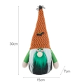 Plush Halloween gnome with orange polka dot hat and bat accent, size 30x15x7 cm - Orange Hat Style