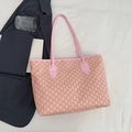 Roze bedrukte shopper voor dames met M-patroon en een grote capaciteit - Roze